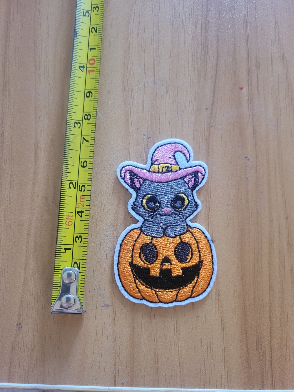 🎃BUY 2 GET 1 FREE🎃 Pink-Hat Black Cat Pumpkin Iron-On Patch